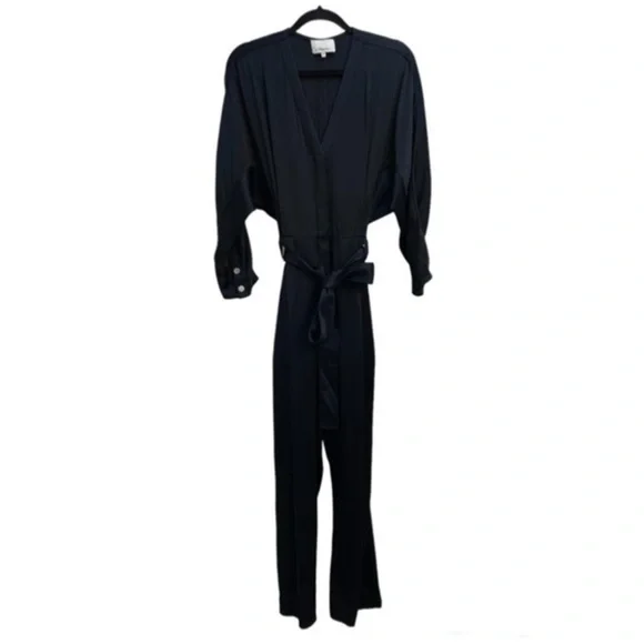 Phillip Lim‎ Satin Menswear Belted Jumpsuit Size